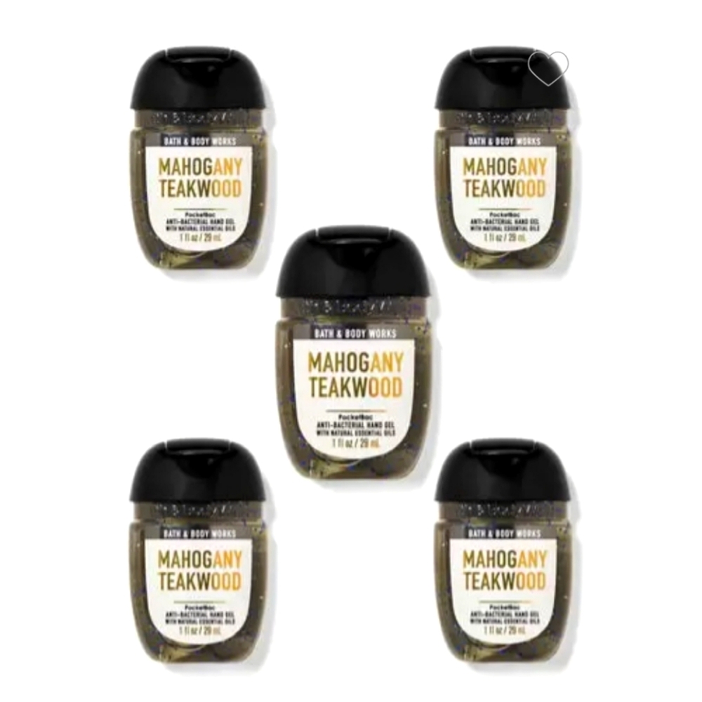 MAHOGANY TEAKWOOD POCKETBAC HAND SANITIZER 5-PACK BY BATH & BODY WORKS